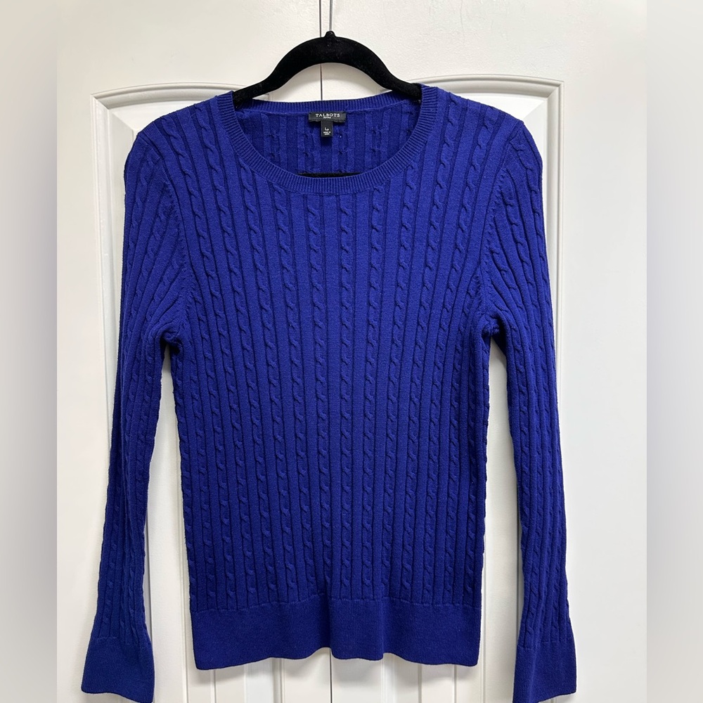 Talbots Royal Blue Cable Knit Sweater